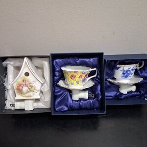 Floral Teacup Night Light Set